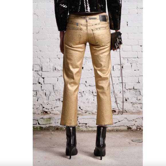 R13 Boy Straight in Gold - Picture 2 of 3